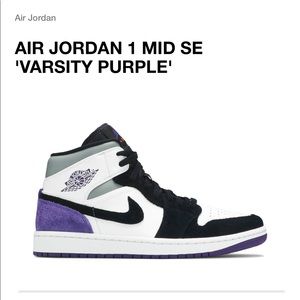 Air Jordan Mid purple sneakers